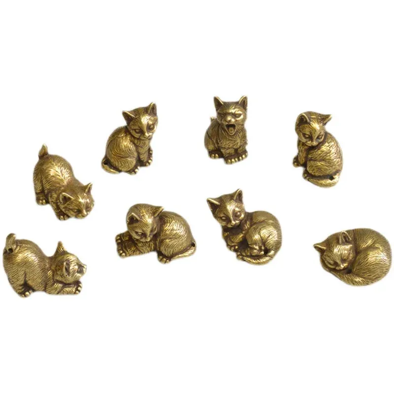 Copper Cats Figurines Tea Pets