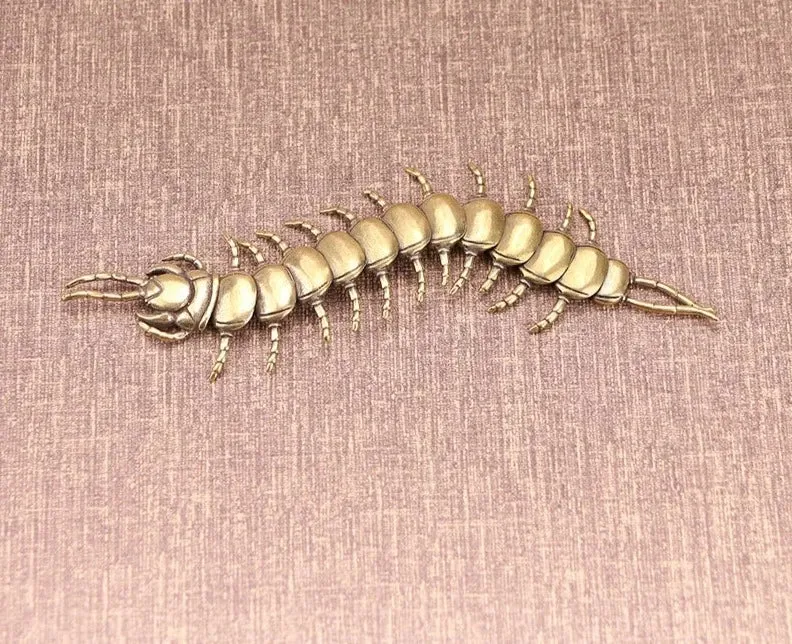 Copper Movable Centipede Figurine Tea Pets