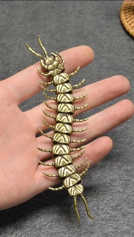 Copper Movable Centipede Figurine Tea Pets