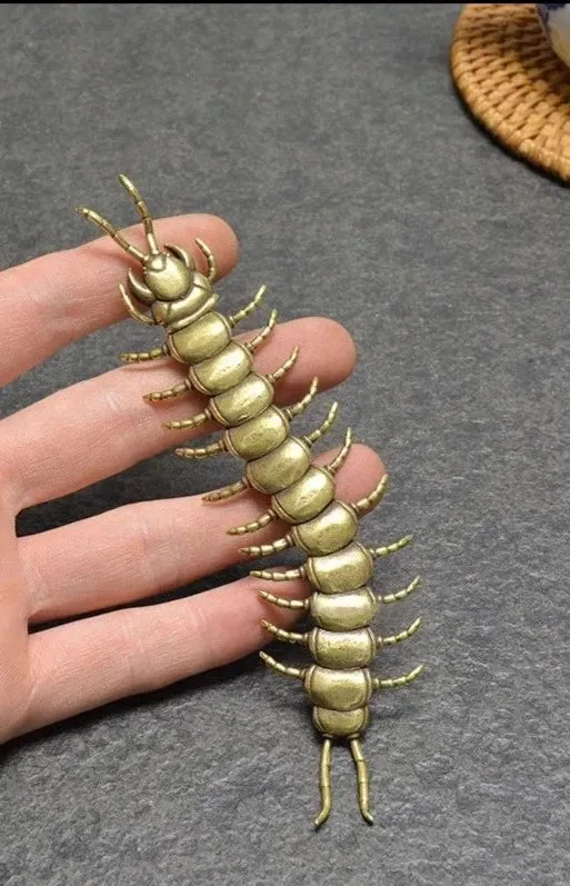 Copper Movable Centipede Figurine Tea Pets