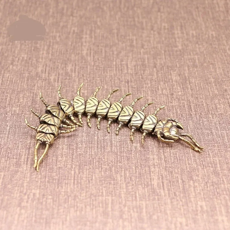 Copper Movable Centipede Figurine Tea Pets