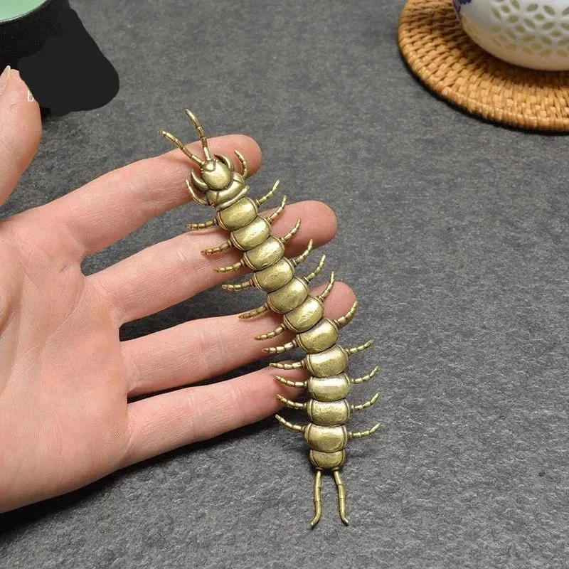 Copper Movable Centipede Figurine Tea Pets
