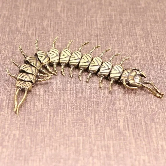 Copper Movable Centipede Figurine Tea Pets