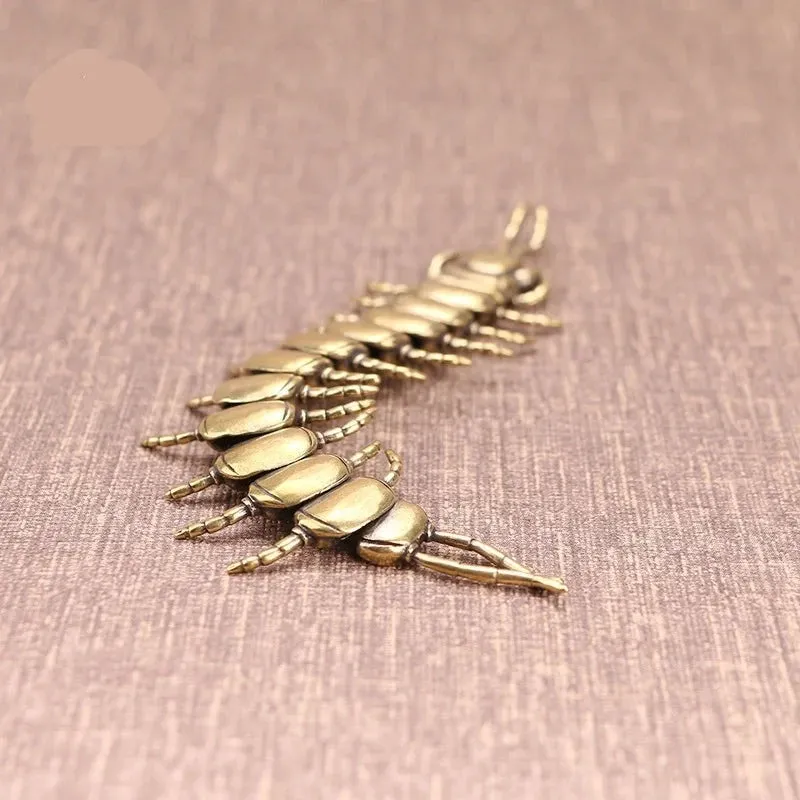 Copper Movable Centipede Figurine Tea Pets