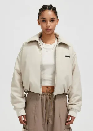 Cropped PU Leather Women Jacket