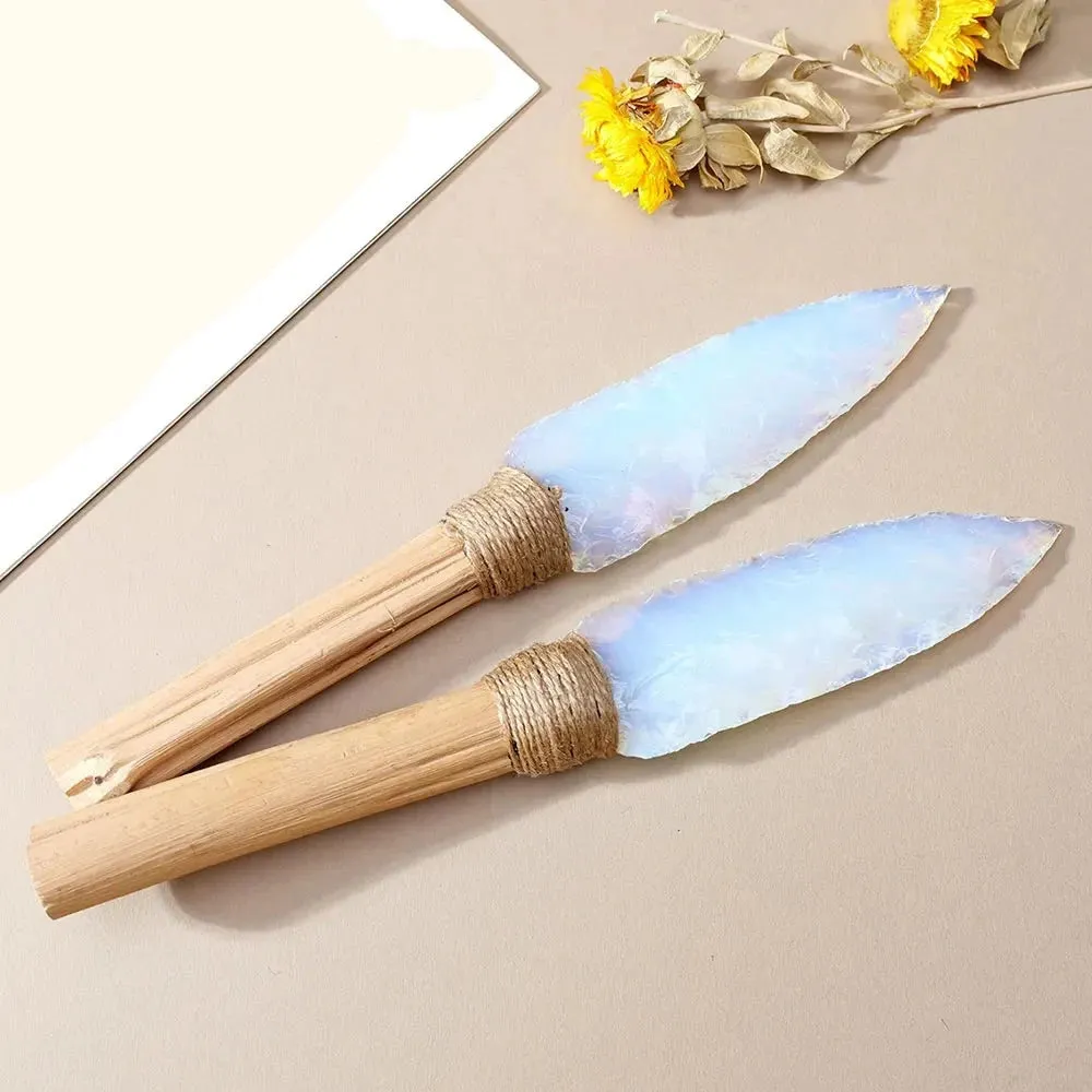 Crystal Opal Dagger Natural Stone Altar Knife