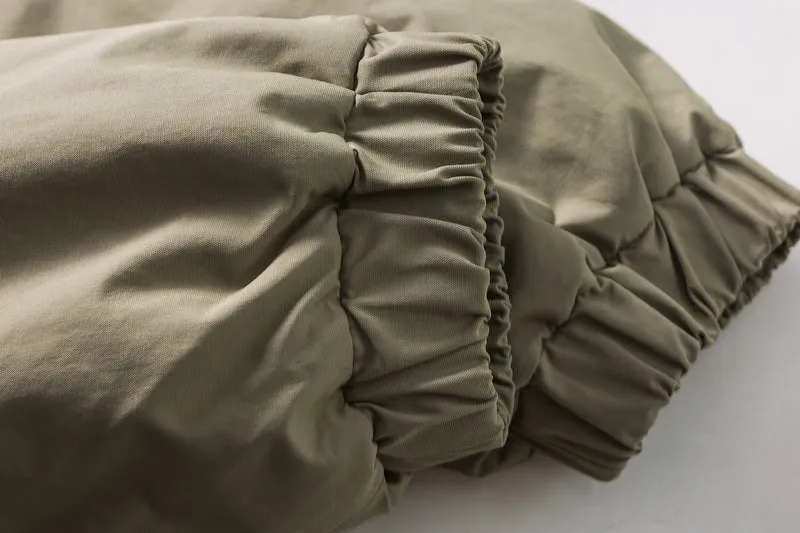 DAVILRAY SUITTO THICK PADDED UNISEX JACKET IN ARMY GREEN