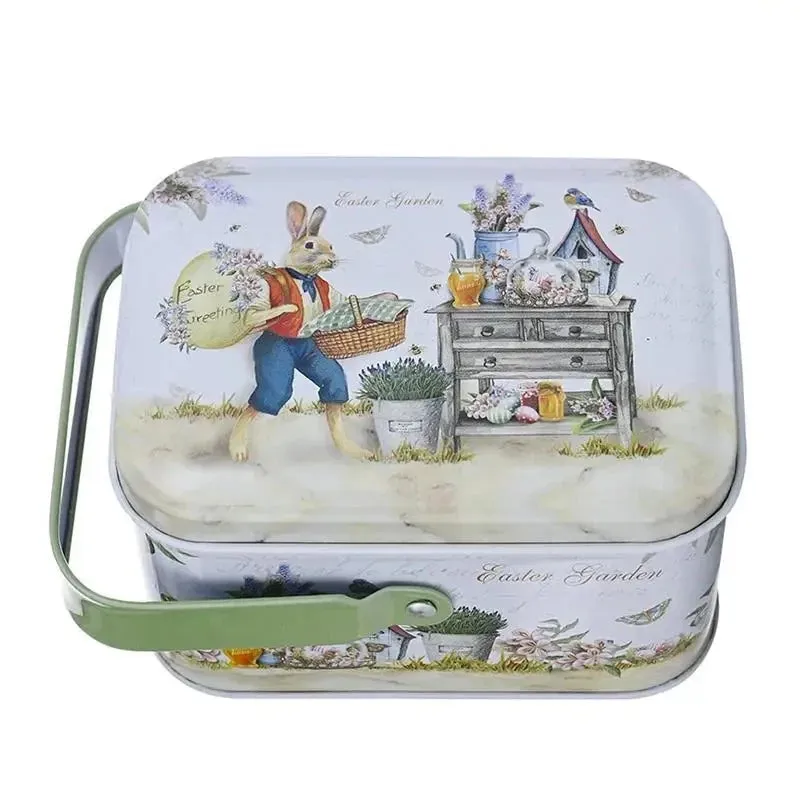 Decorative Easter Tinplate Gift Box Candy Tin Box
