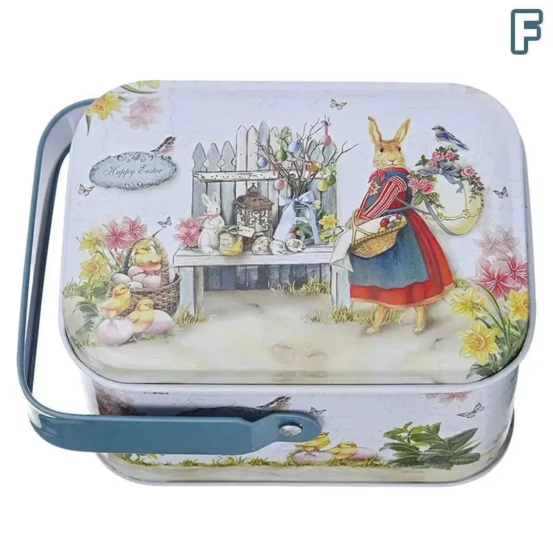 Decorative Easter Tinplate Gift Box Candy Tin Box