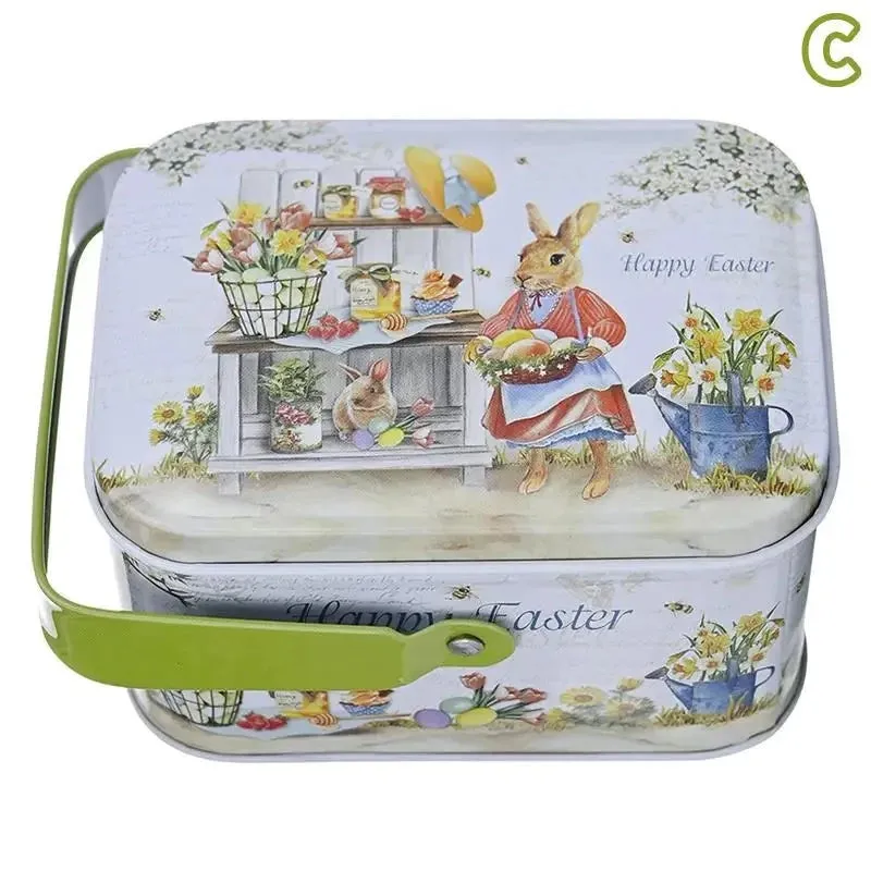Decorative Easter Tinplate Gift Box Candy Tin Box