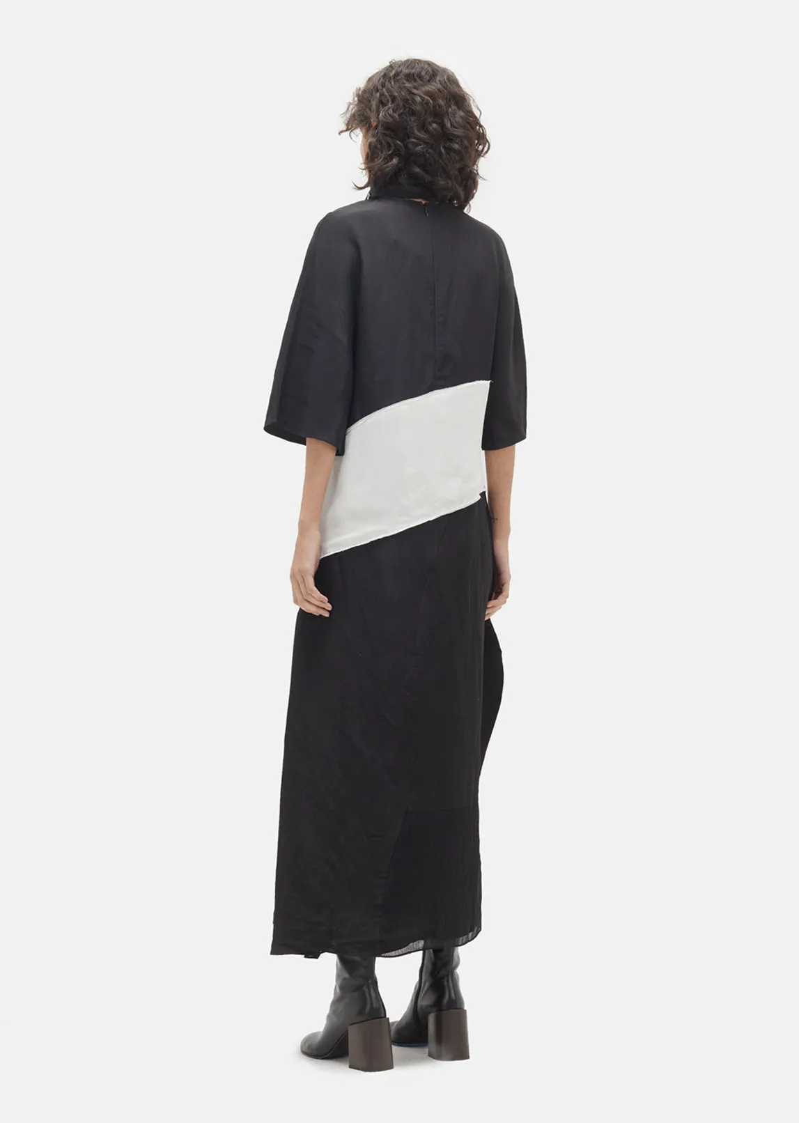 Dilona Patchwork Turtleneck Dress