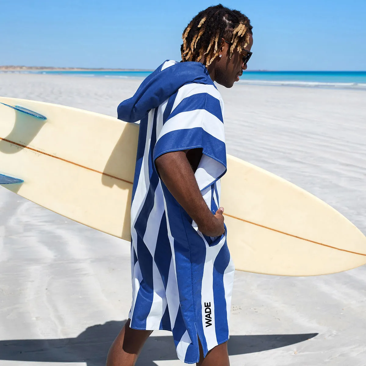 Dock & Bay Poncho Adults - Whitsunday Blue - Customized Embroidery Personalized for You