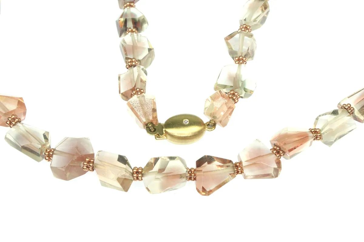 Faceted Oregon Sunstone Necklace