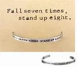 Fall 7 Times Stand Up 8 Pewter Cuff