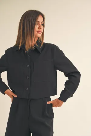 Front Pocket Cropped Jacket