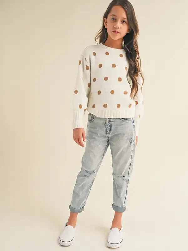 Girls Polka Dot Sweater