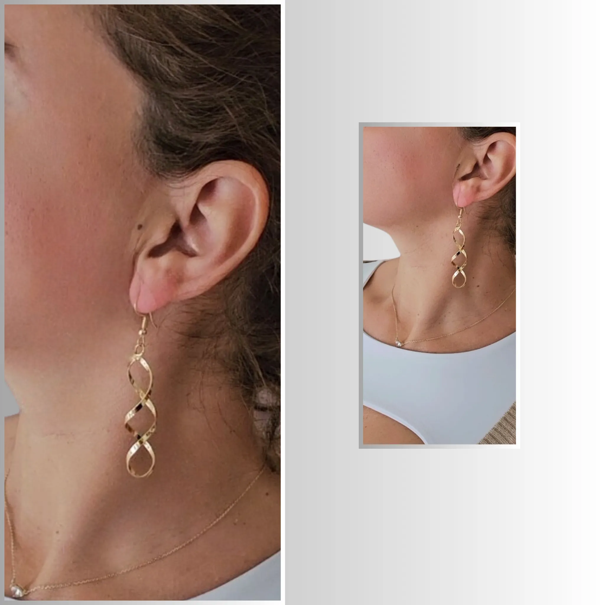 Gold Swirl Drop Earrings