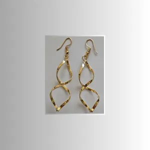 Gold Swirl Drop Earrings