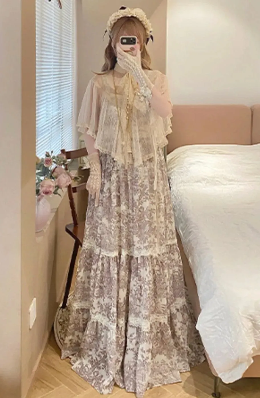 Gunne Sax Remake Rare Sleeveless Floral Dress