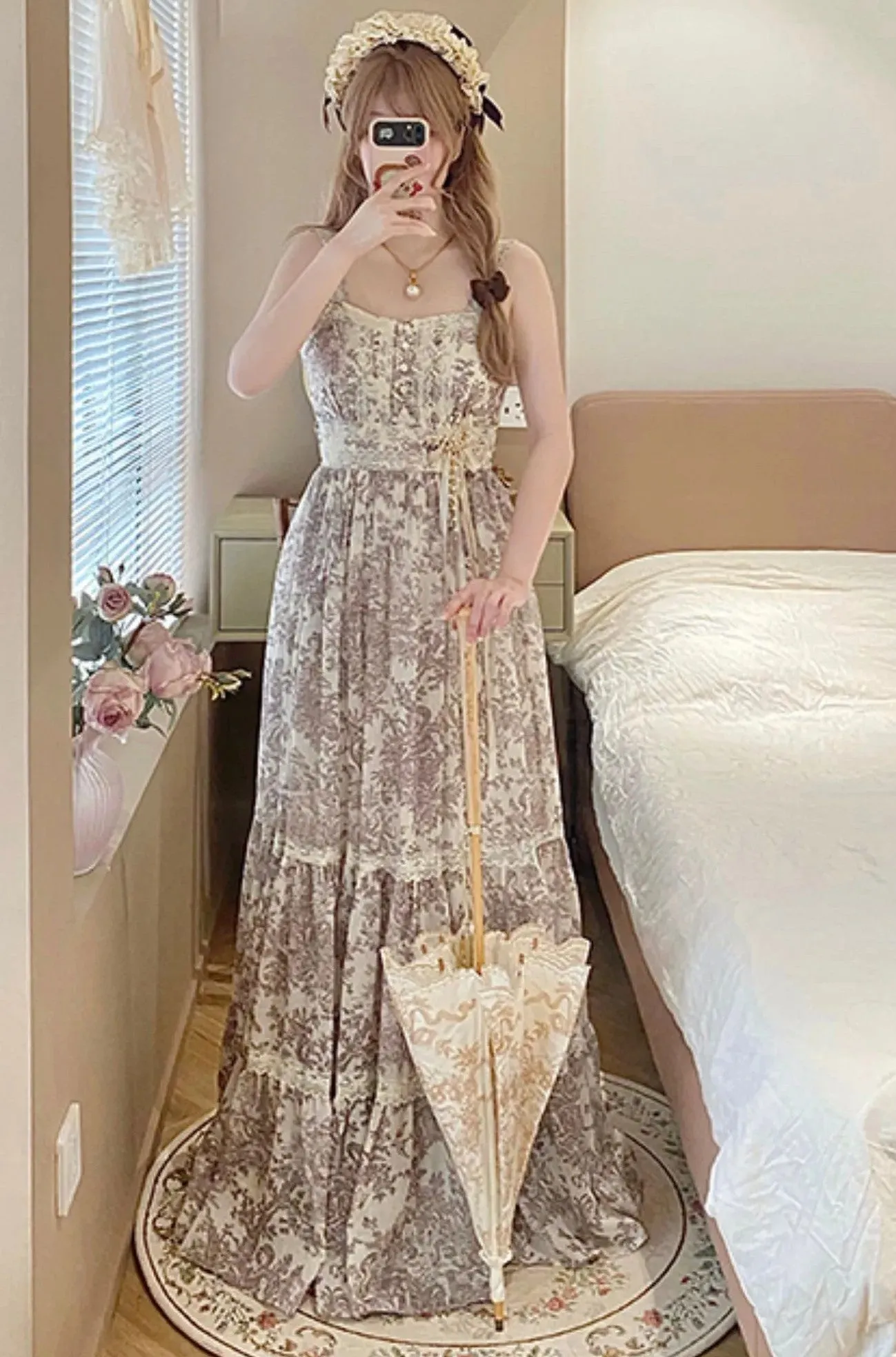 Gunne Sax Remake Rare Sleeveless Floral Dress