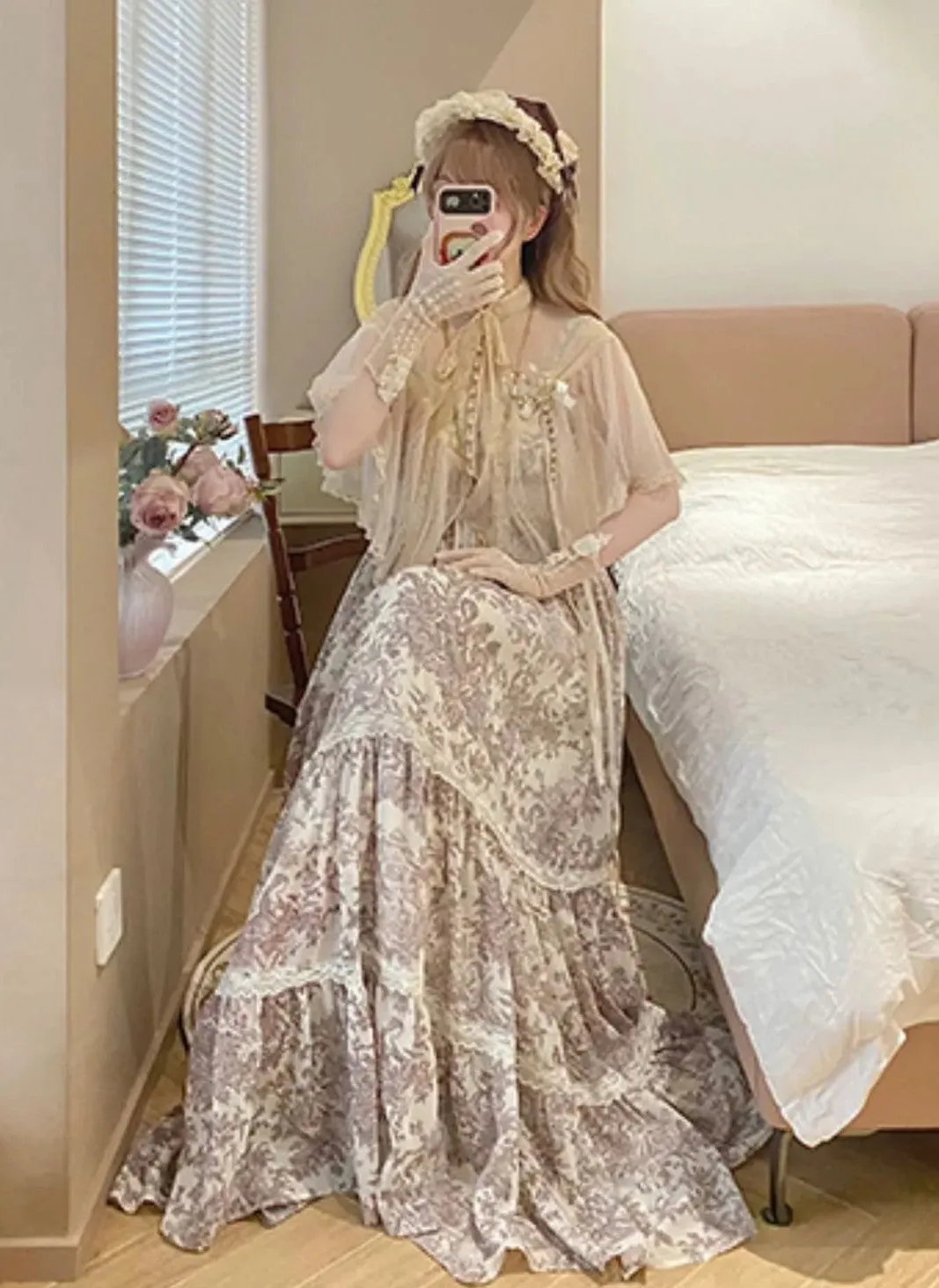Gunne Sax Remake Rare Sleeveless Floral Dress