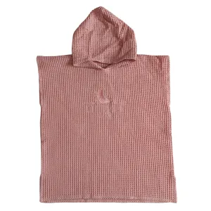 HOODED PONCHO TOWEL ~ SALMON