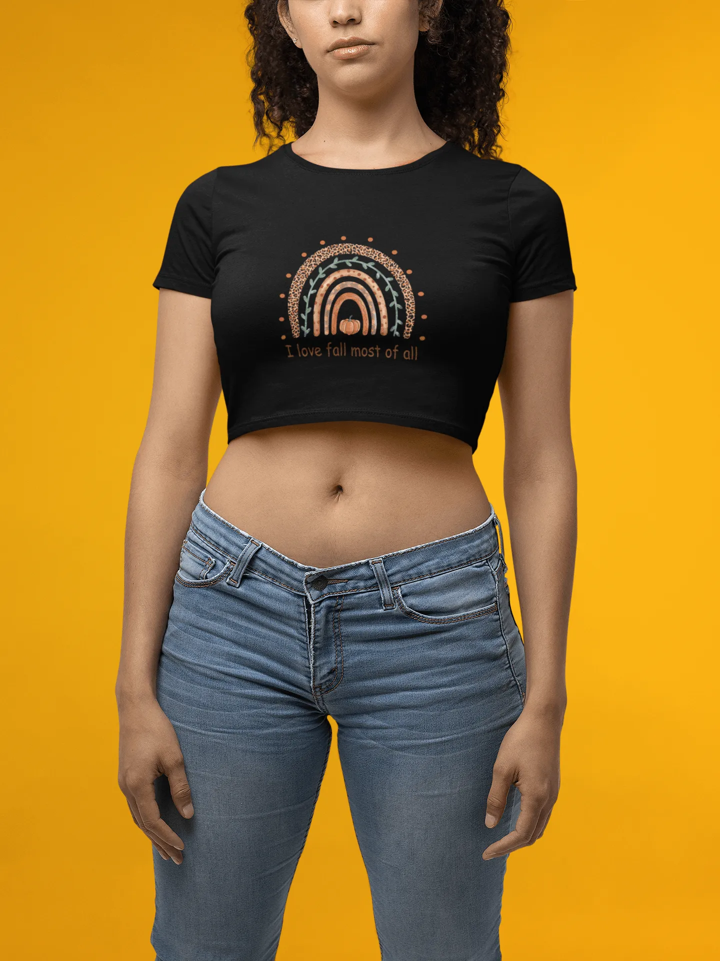 I love FALL most of ALL Cropped T-Shirt