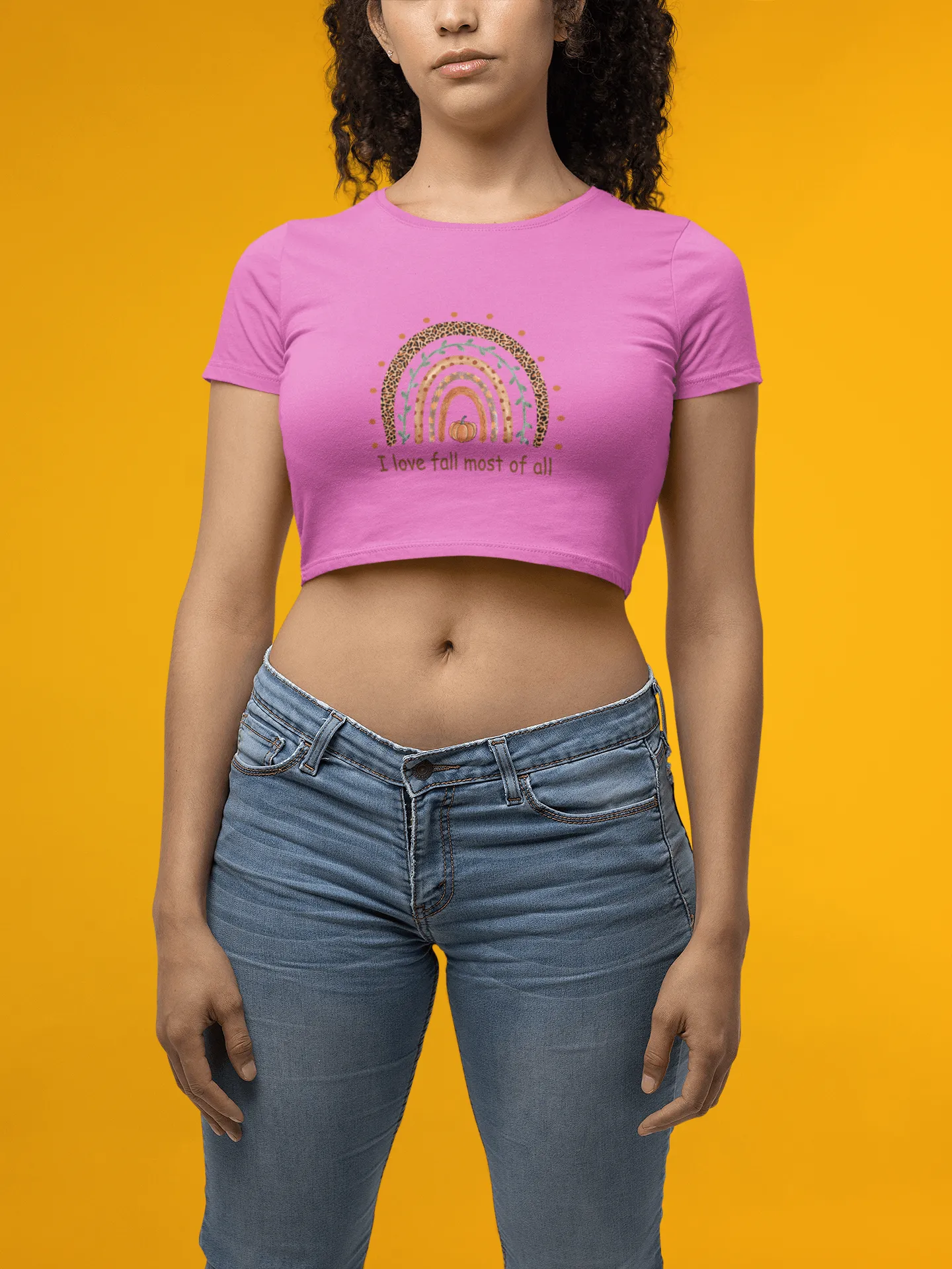 I love FALL most of ALL Cropped T-Shirt