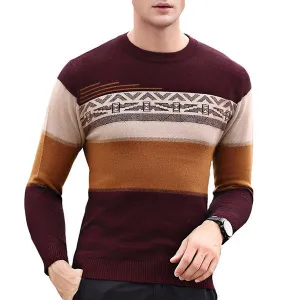 Jacquard Vintage Casual Wool Sweater