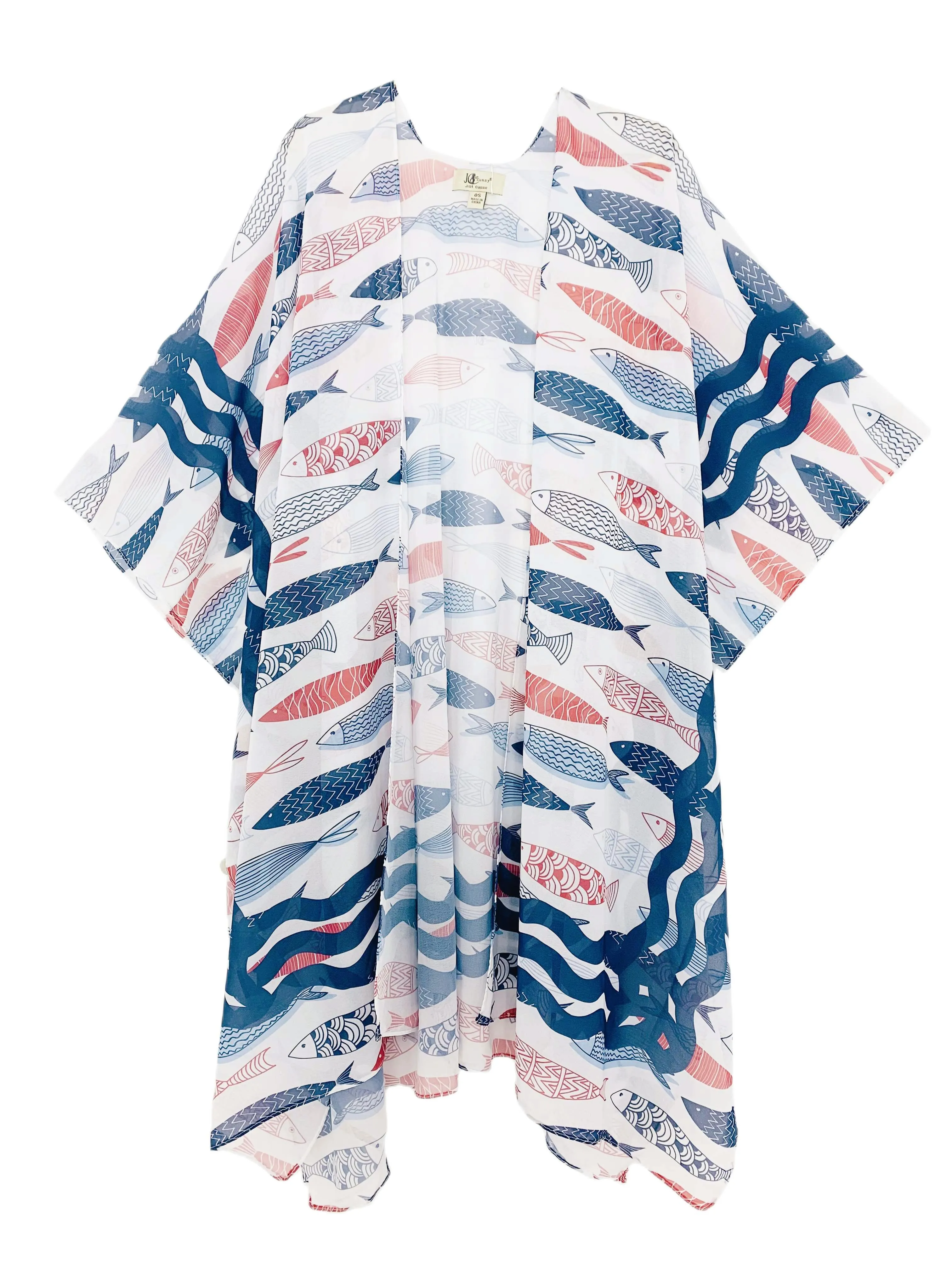JC070933 Fish & Wave Kimono