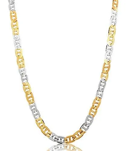Jewels Galaxy Broad Divine Look 18 Kt Gold & White Italian Chain For Men