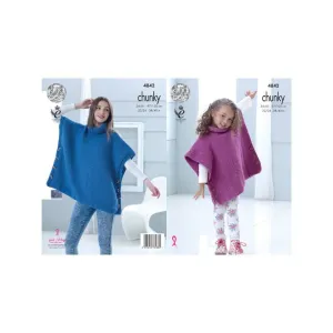 King Cole Chunky Tabbard Knitting Pattern 4842