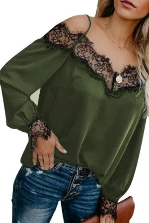 Lace shoulder blouse