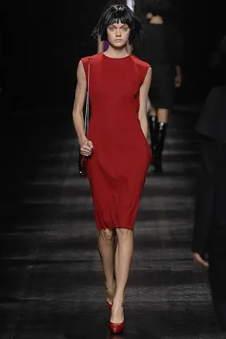 Lanvin - Editorial, As Seen on Runway - Short Sleeve Red Wool Dress - FR 38