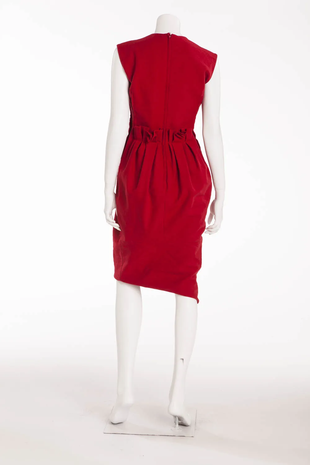 Lanvin - Editorial, As Seen on Runway - Short Sleeve Red Wool Dress - FR 38