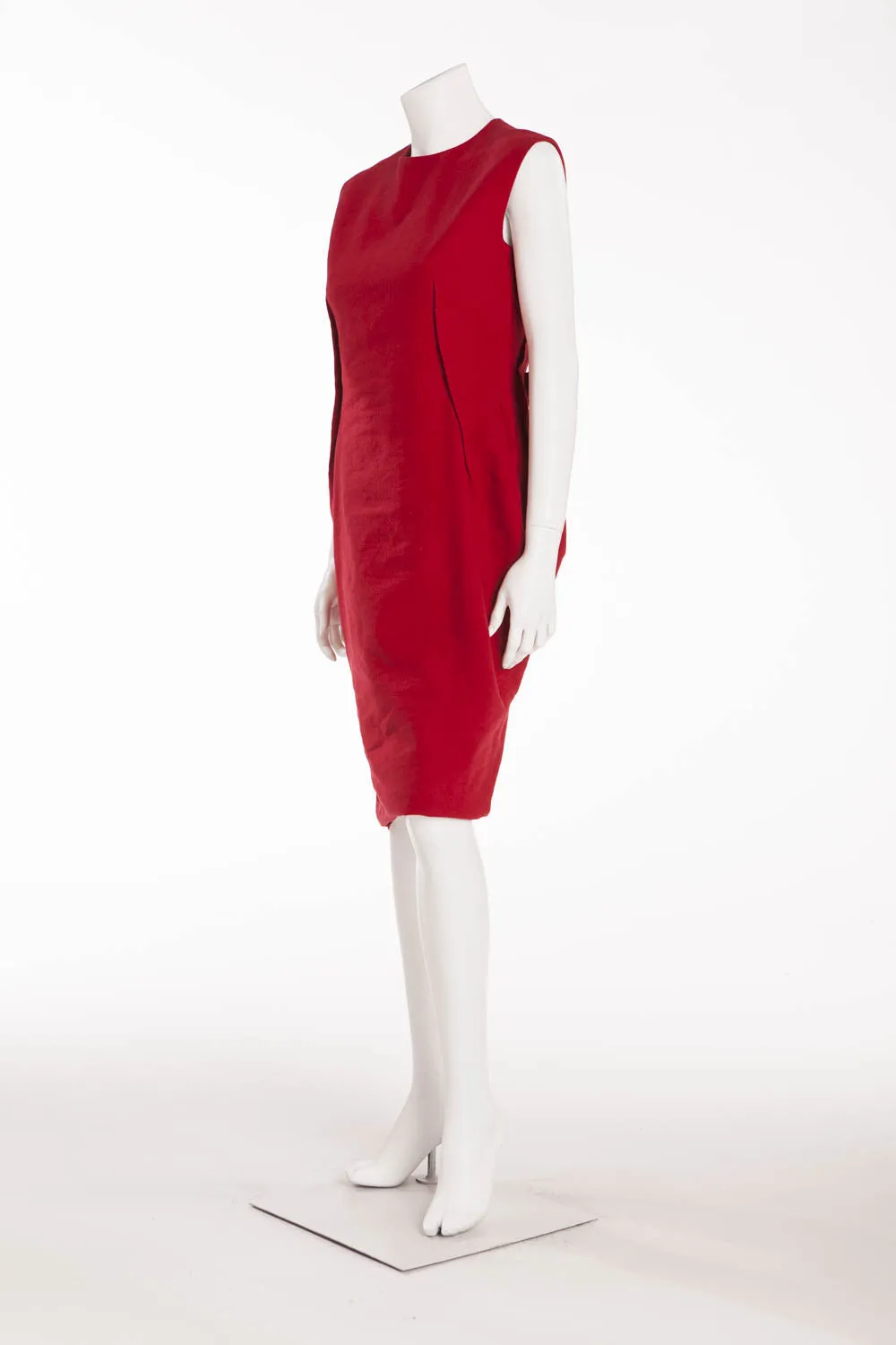 Lanvin - Editorial, As Seen on Runway - Short Sleeve Red Wool Dress - FR 38