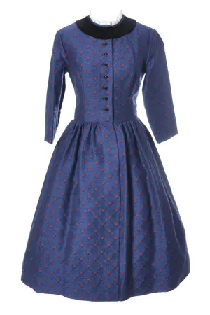 Lanz of Salzburg Vintage 1960's Rare Blue and Black Austrian Dress MINT