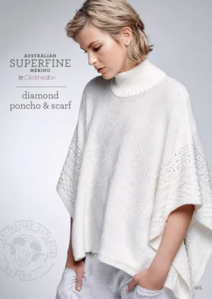 Leaflet 435 - Cleckheaton Diamond Poncho & Scarf