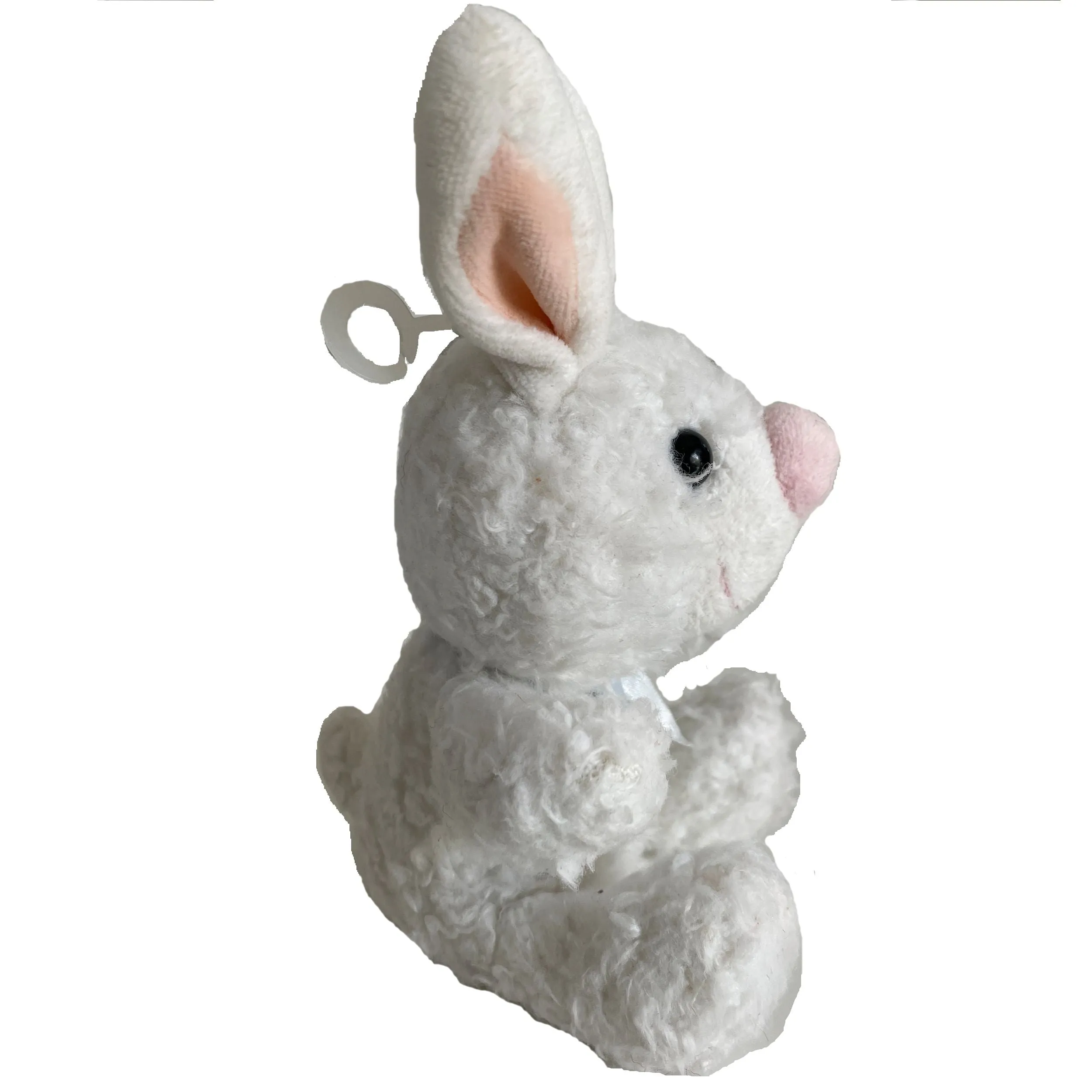 Little Suzy's Zoo White Lulla Bunny Plush Toy 7" with Rattle Baby Toddler Vintage Collectible USA Doll by Prestige Toy