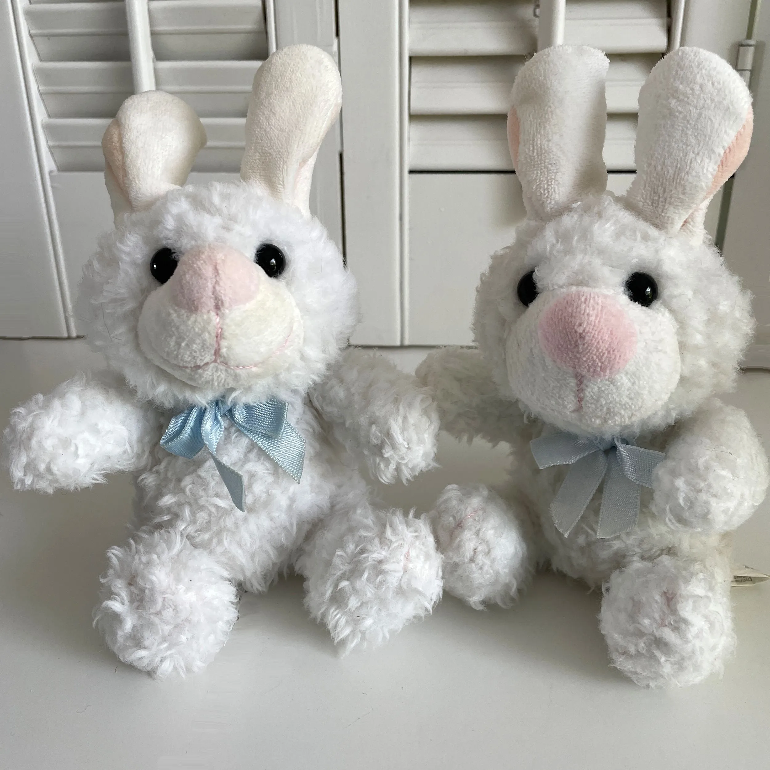 Little Suzy's Zoo White Lulla Bunny Plush Toy 7" with Rattle Baby Toddler Vintage Collectible USA Doll by Prestige Toy