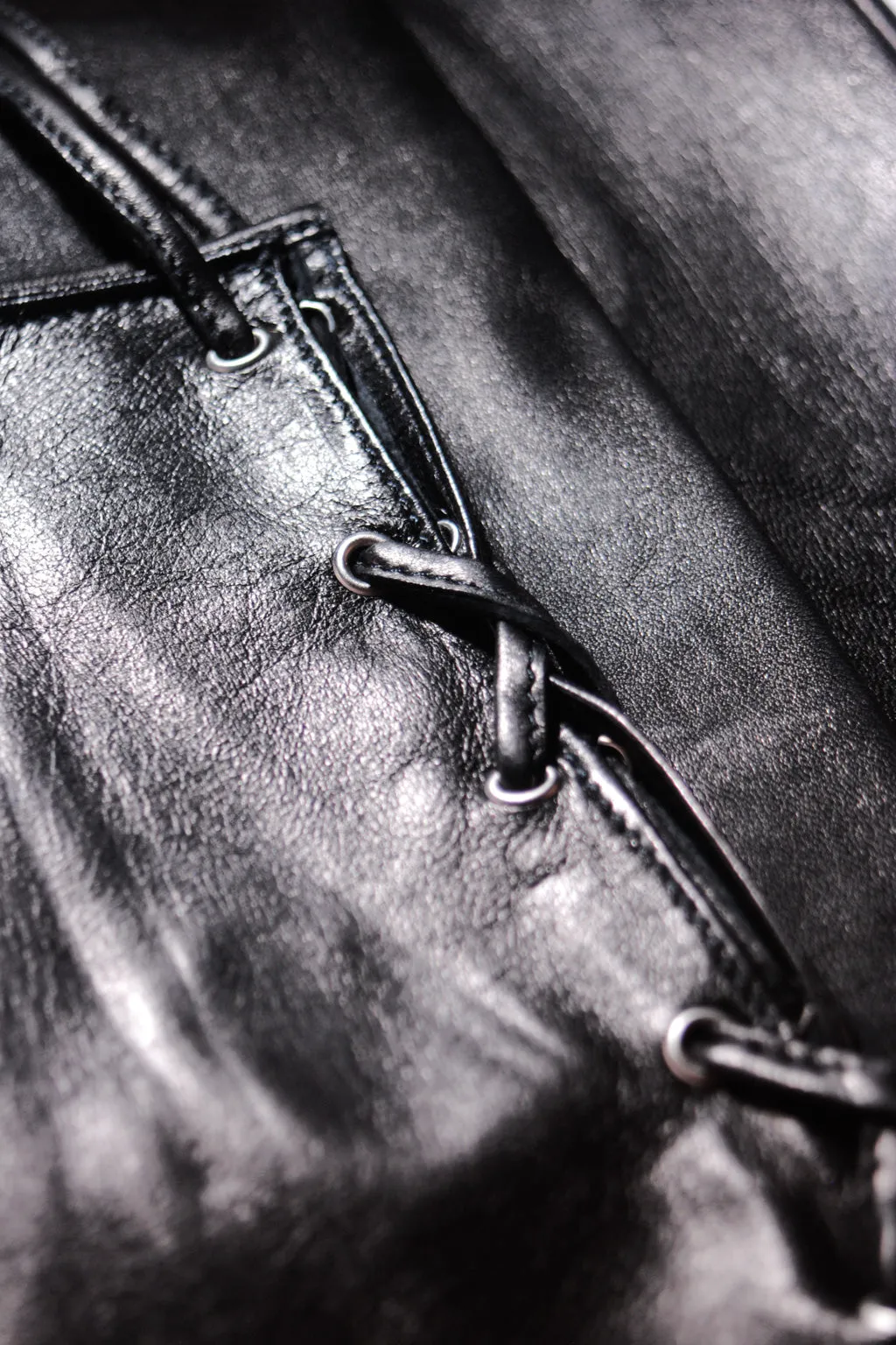 Long leather corset gloves