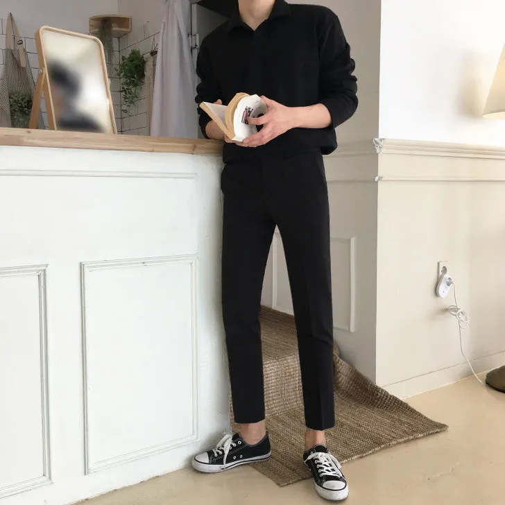 Long Sleeve Lapel T-shirt for Men