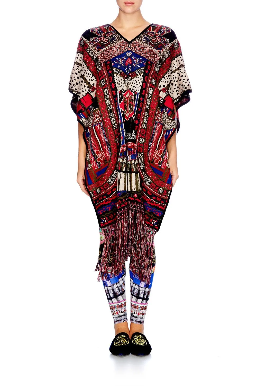 LONG VNECK PONCHO WITH FRINGING ABOUT A GIRL