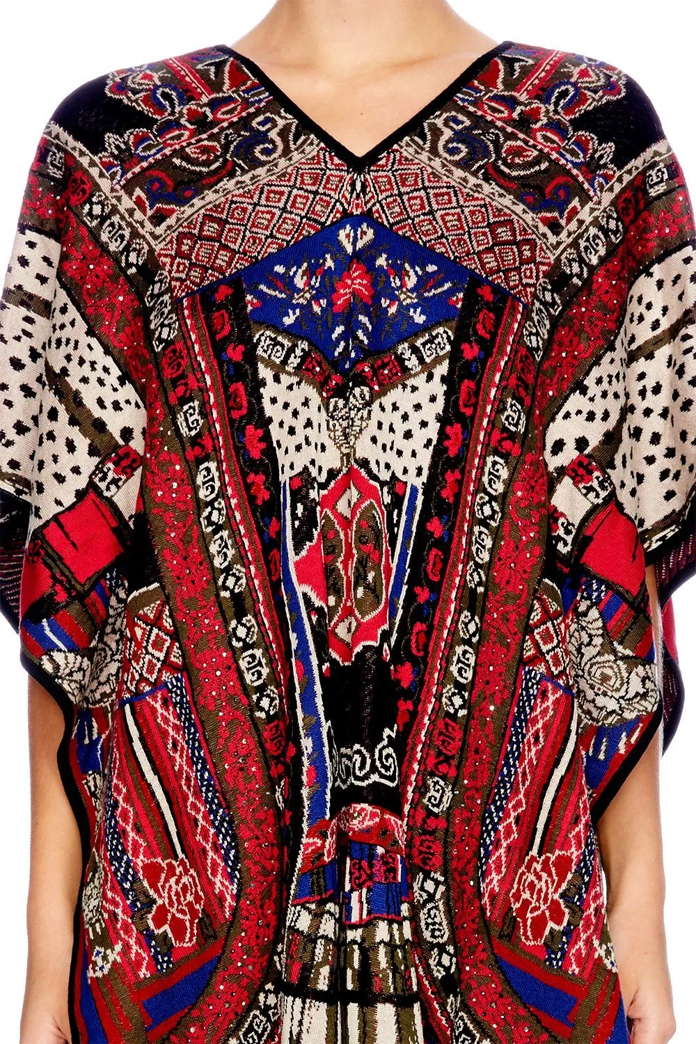 LONG VNECK PONCHO WITH FRINGING ABOUT A GIRL