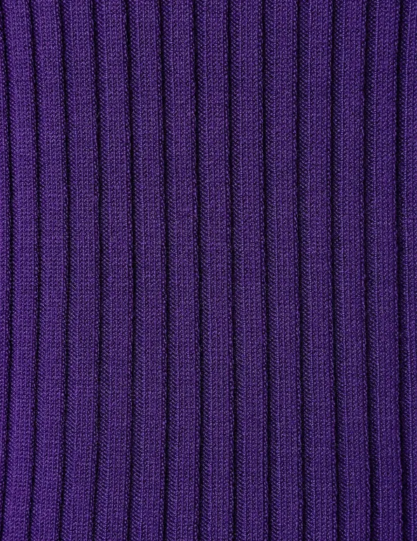 MORE AND MORE<BR>
Ribbed Knit Sweater<BR>
Purple<BR>