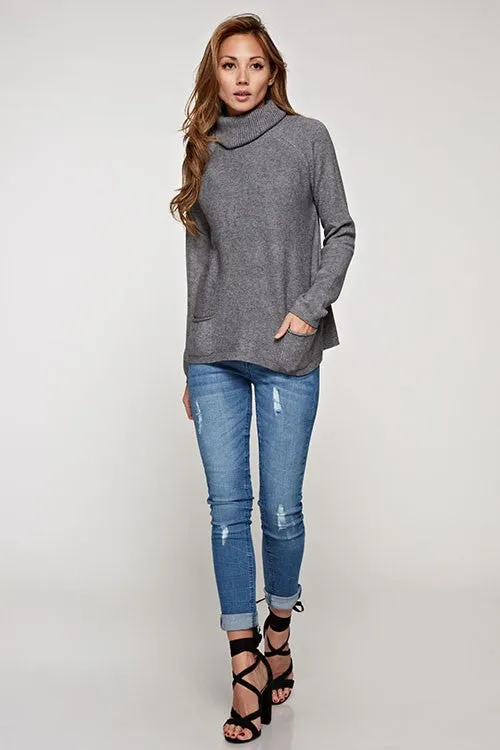 Multi Sweater Knit Turtle Neck Sweater