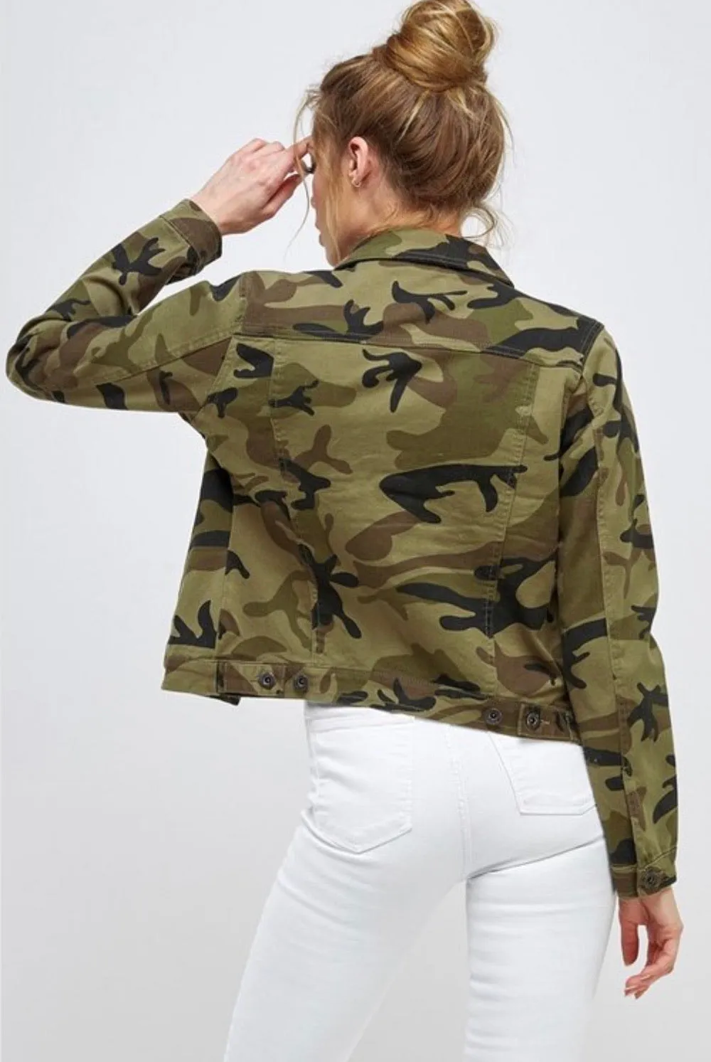 Nadia Cropped Camo Jacket