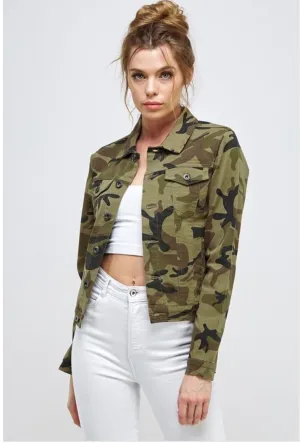 Nadia Cropped Camo Jacket