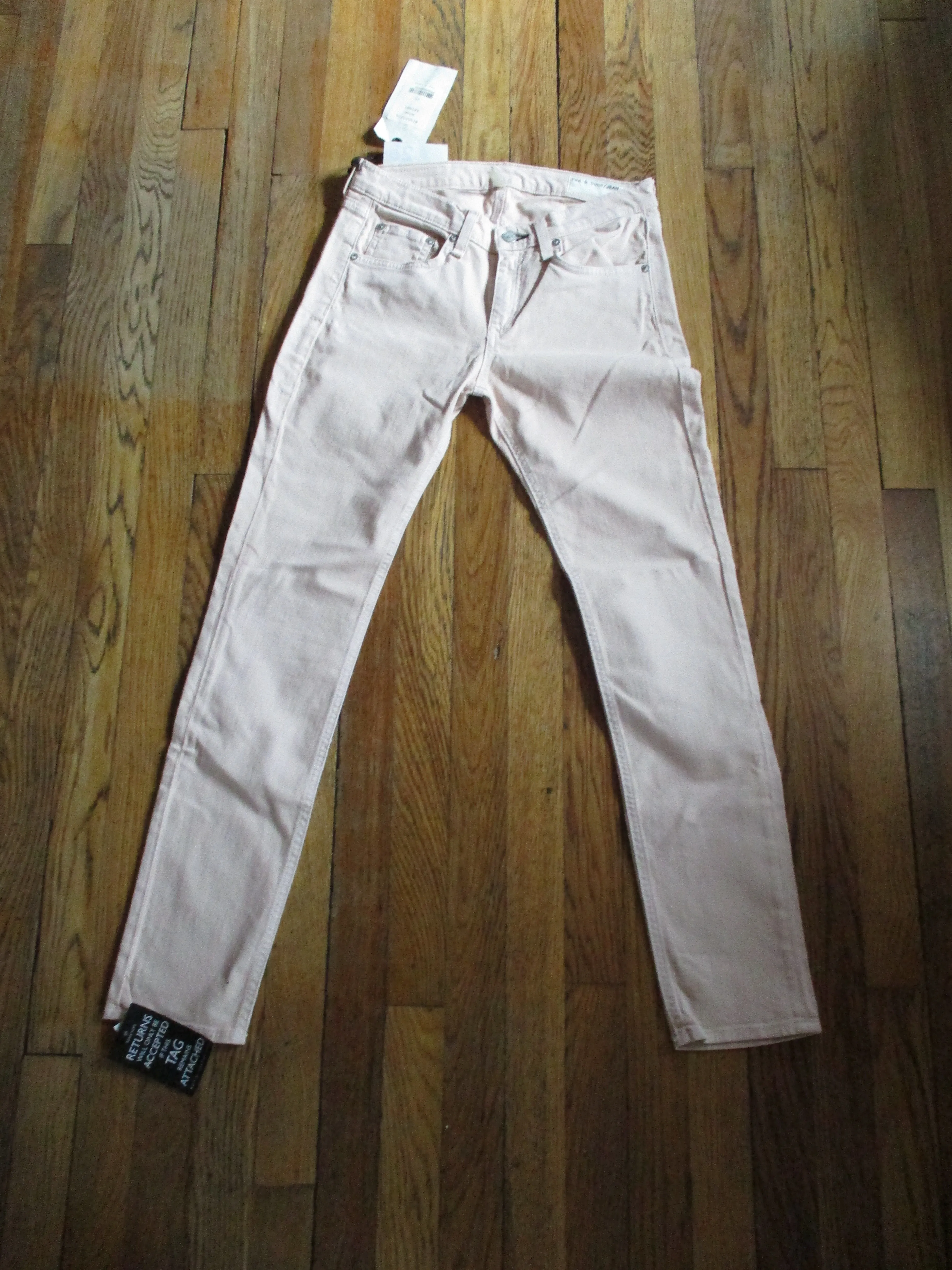 NEW RAG & BONE ROSE SKINNY Jean Pant 28 BLUSH Pink NWT