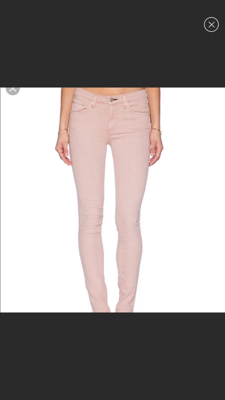 NEW RAG & BONE ROSE SKINNY Jean Pant 28 BLUSH Pink NWT